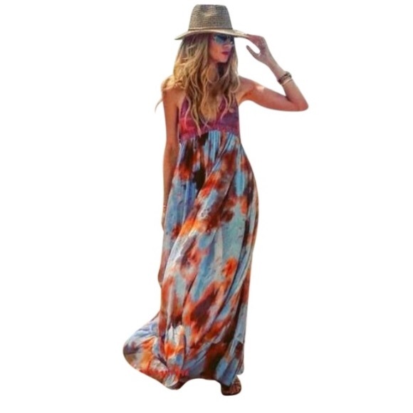 Zara Dresses & Skirts - Zara Multi-color boho  Crochet Tie Dye Chiffon S 8